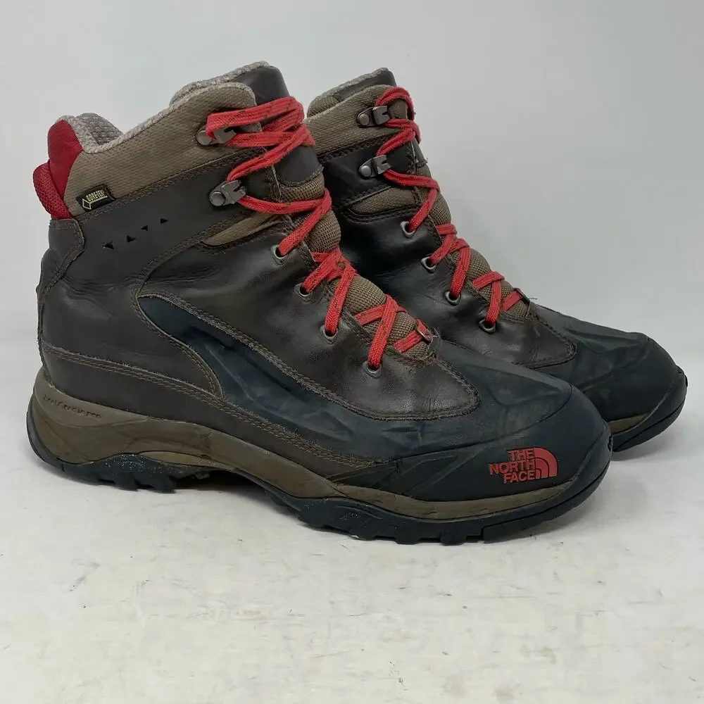 The North Face Chilkat Tech GTX Brown Leather Hiking Boots Mens Size 11